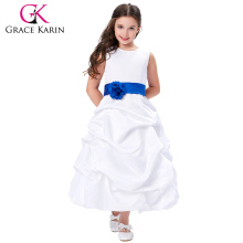 Grace Karin Flor Arco-nudo decorado Princesa Dama de Honor Wedding Pageant flor vestido de niña Vestido de fiesta CL010430-3